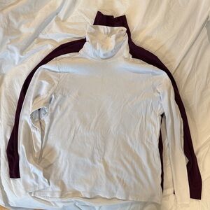Bundle of Two L.L. Bean White and Maroon Turtlenecks